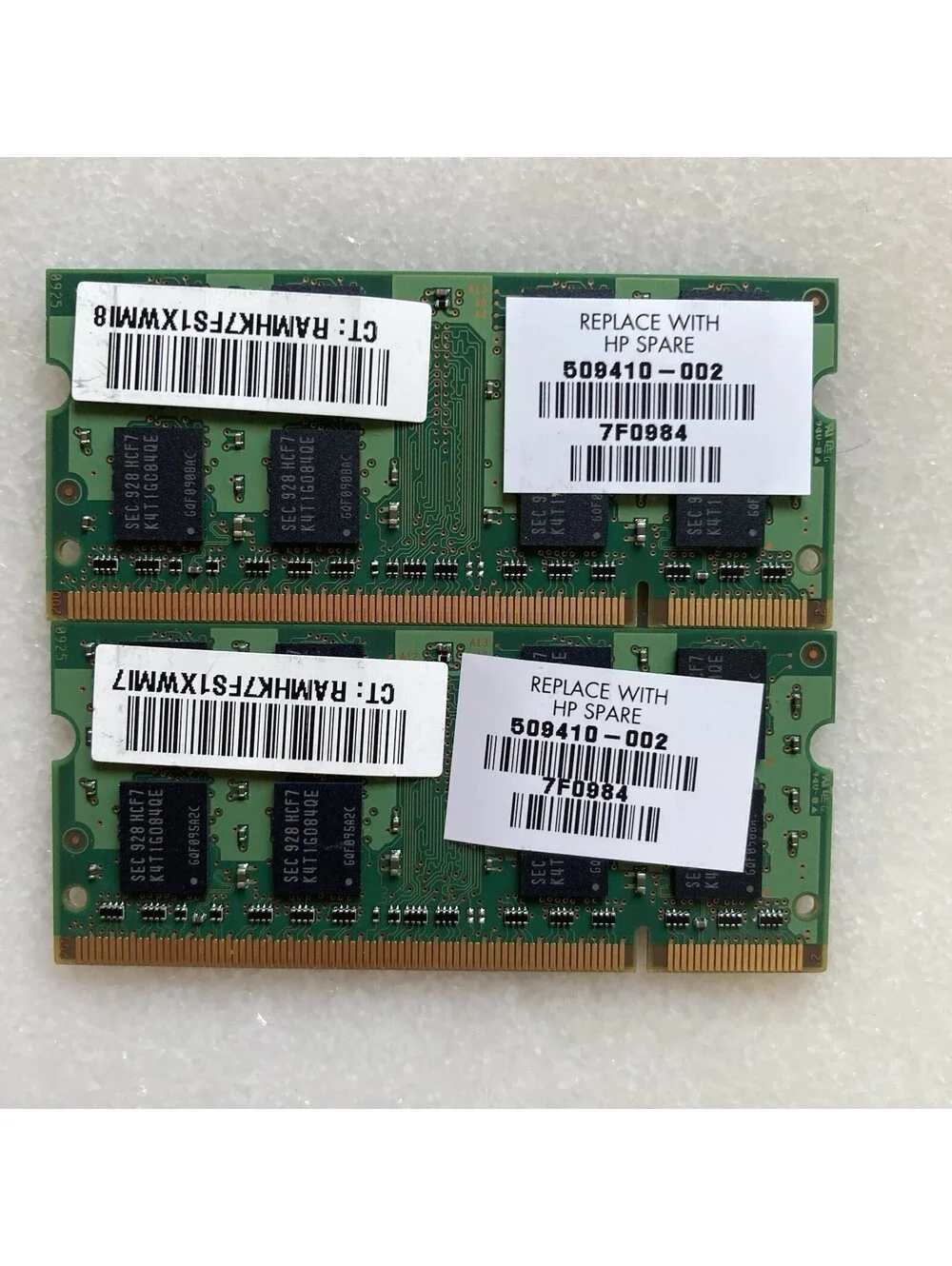 Lot of 2 - Samsung M470T5663EH3-CF7 2GB PC2-6400 DDR2-800 Laptop Memory Module